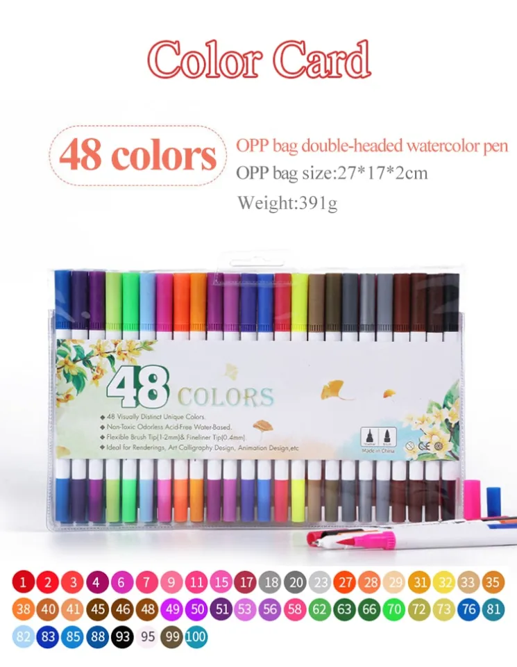 48/60/72/80/100/120 Colors Professional Double Head Watercolor