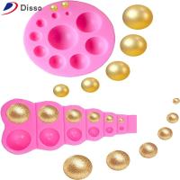 DISSO 2pcs ซิลิโคนทำจากซิลิโคน แม่พิมพ์ฟองดองท์ไข่มุก3D สีชมพูอมชมพู แม่พิมพ์ซิลิโคนทรงกลม แม่พิมพ์ใบไม้ แม่พิมพ์ซิลิโคนช็อคโกแลตทรงกลม ตกแต่งขนมหวาน