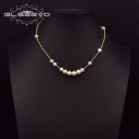 GLSEEVO Natural Freshwater Pearl Fashion Clavicle Chain Womens Birthday Simple Luxury Necklace Jewelry GN0299