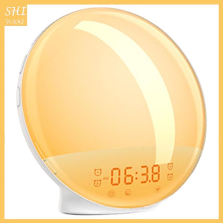 ปลุกนาฬิกาปลุกเบาๆ-smart-wake-up-light-alarm-clock-digital-7-color-switch-radio-sunrise-sunset-นาฬิกาปลุกไฟปลุก-o-x78