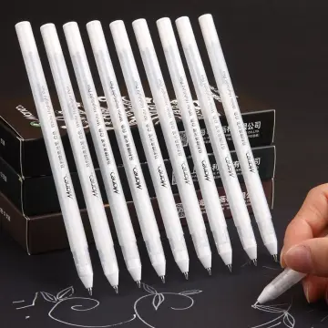 3X White Gel Ink Marker Pen Drawing Art Fine- Tip Sketching-Painting Tool  0.8MM | eBay