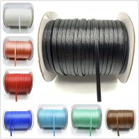 5yards/lot 4mm Flat Braided Rope Waxed Thread Cord String Strap Necklace DIY Shamballa Bracelet Rope For Jewelry Making