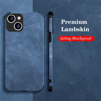 HOCE Luxury Matte Lambskin PU หนังเคสโทรศัพท์สำหรับ iPhone 14 13 12 11 Pro 14 Plus X XR XS Max 7 8 Plus กันกระแทก Soft Suede ผ้า Vintage Cover กรณี