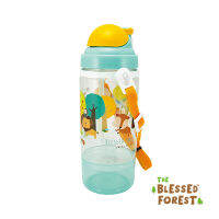 Blessed Forest กระติกน้ำไตรตัน ขวดน้ำ พร้อมถ้วยใส่ขนม Tritan Bottle 550ml. (มี 3 สี) แถมฟรี หลอดสำรอง 2 ชิ้น แปรงล้างหลอด และขอบฝาซิลิโคน O-ring