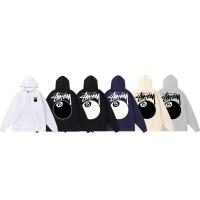 European and American trendy brand Stuˉssˉy No. 8 ball printed hoodie trendy and versatile autumn and winter couple pullover sweatshirt jacket