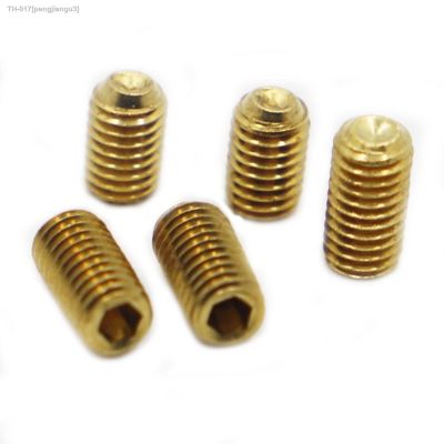 ☫ DIN916 M2 M2.5 M3 M4 M5 M6 M8 M10 Brass Hexagon Hex Socket Set Screws With Cup Point Grub Screw Bolts