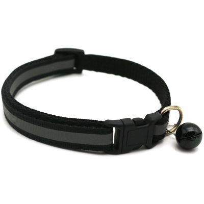 Collar with Bell Cat Dog Reflective Tape Fashion Collar Adjustable Safety Buckle Necklace Accessories