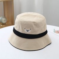 【Ready】? Designer Cute Panda Doll Fisherman Hat Girls All-match Sunshade Basin Hat Spring and Summer Sunscreen Hat