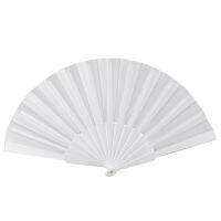 Plastic Fabric Hand Foldable Fan for Ladies Men White