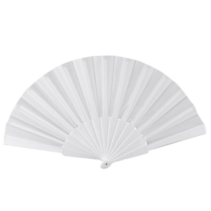 Plastic Fabric Hand Foldable Fan for Ladies Men White | Lazada PH