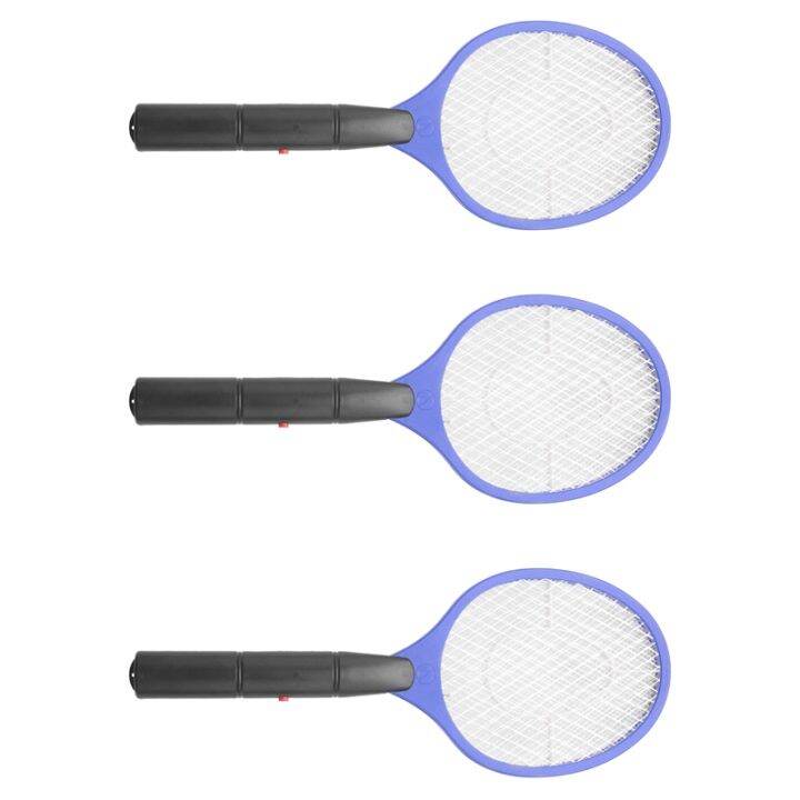 3X Batteries Operated Hand Racket Electric Mosquito Swatter Insect Home ...