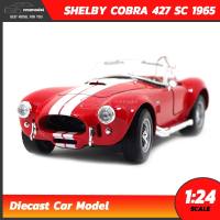 Naynaeshop โมเดลรถคลาสสิค SHELBY COBRA 427 SC 1965 สีแดง (Scale 1:24) โมเดลรถเหล็ก จำลองเหมือนจริง โมเดลประกอบสำเร็จ พร้อมตั้งโชว์ Diecast Model Welly