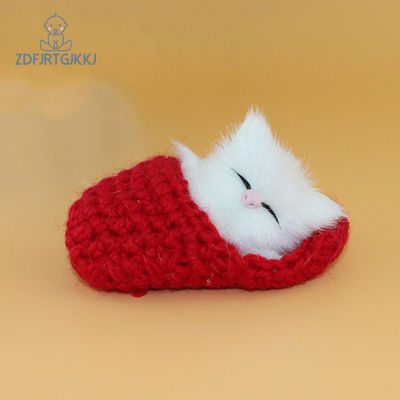 Lifelike Kid Toys Cute Plush Slippers Cat Soft Doll Simulation Sound Toys