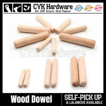 Wooden Dowel Pins Grooved Dowels Plugs Chamfered Fluted Pin Wood for  Furniture