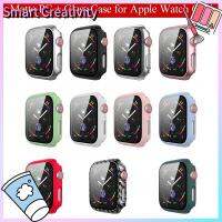 EYJNWV เคสนาฬิกาใสกระจกนิรภัยป้องกันเต็มพื้นที่ปกป้องหน้าจอเคส PC ด้าน IWatch 40มม. 44มม.