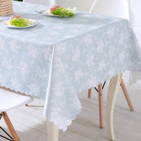 Modern PVC Rectangle Tablecloth Home Decor BlueMilkyPink Waterproof Oilproof Dining Table Cover Family Table Cloth Easy Clean