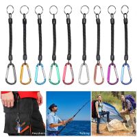 【LZ】卍◇  Tactical Retractable Spring Elastic Rope Hook Keychain Carabiner Security Gear Tool para caminhadas ao ar livre e camping telefone anti-perdido