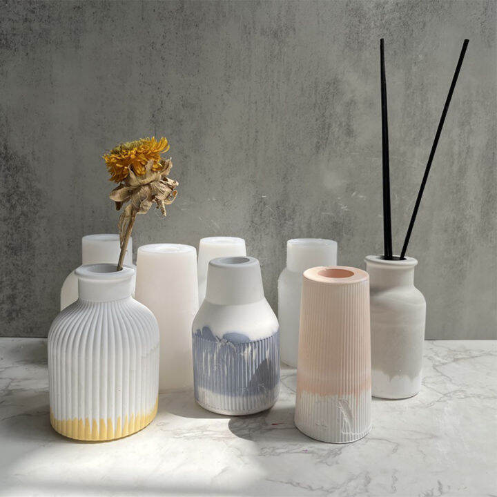 Hittime Pottery Mold Crafts Planter Vases Silicone Molds For DIY Epoxy