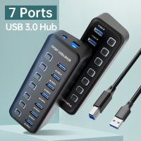 USB 3.0 Hub 4 Ports 7 Ports USB 3.0 Data Port Adapter 5Gbps High Speed Individual On/Off Switch Splitter USB Extension USB Hubs