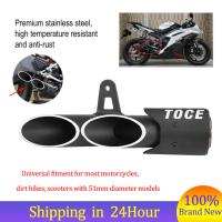 Motorcycle Dual-outlet Exhaust Tail Pipe Muffler Tailpipe Tip for Yamaha YZF-R6 Suzuki GSX-R