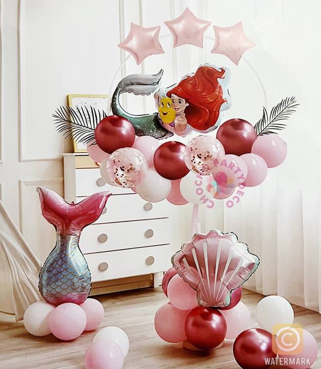 Paket Balon MERMAID Dengan Standing Tiang Bulat Lingkar 775 / Dekorasi