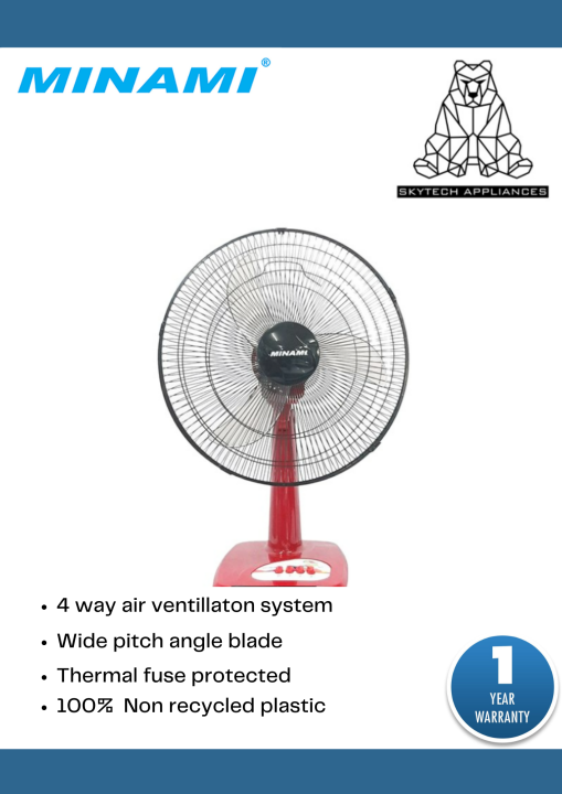 Minami Cool Tech Desk Fan 16" Lazada PH