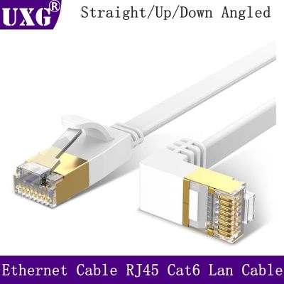 ☇✙ 90 Degree Ethernet Cable RJ45 Cat6 Lan Cable RJ 45 Flat Network Flat Cable Patch Cord for Modem Router TV Patch Panel PC Laptop