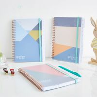 《   CYUCHEN KK 》 A5คลาสสิก Teacher Planner Academic Planner Twin Coil Binding Elastic Strap Classic Weekly Monthly Planner Notebook For Student