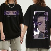 อะนิเมะ Kochou Shinobu พิมพ์เสื้อยืดผู้ชาย Harajuku ตาอะนิเมะแขนสั้นเสื้อยืด Demon Slayer แฟชั่นฤดูร้อนเสื้อผ้าเสื้อ