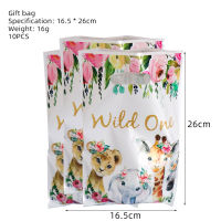 10pcs animal candy box gift bag Woodland jungle Safari theme 1st first boy Wild one Birthday party Baby Shower decoration favor