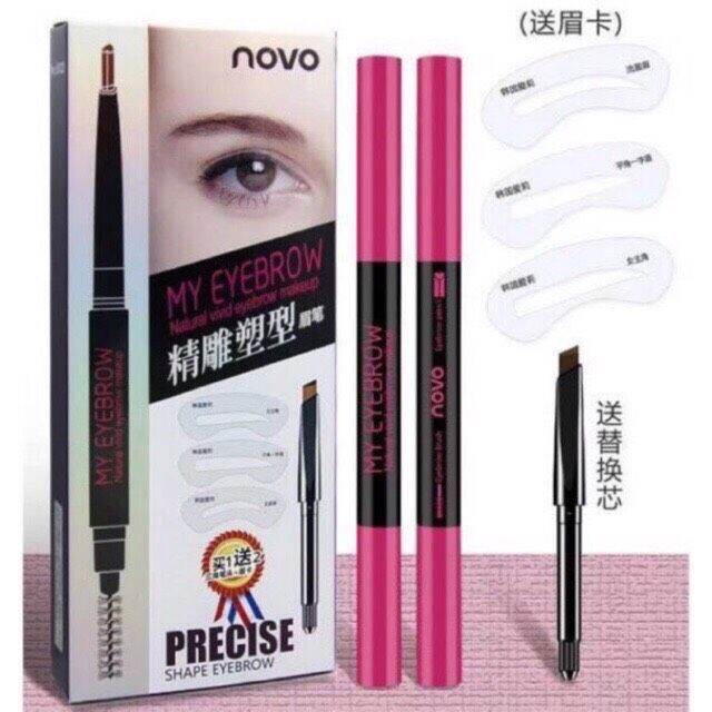 precise-novo-my-eyebrow-natural-ดินสอเขียนคิ้ว-refill-บล๊อคคิ้ว3แบบ-no-5120