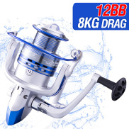 Spinning Reel Set 12BB Spinning Reel 8KG Max Drag Power Fishing