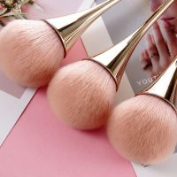 (Stream woman) Rose Gold Powder Blush Brush Professional Make Up Brush Large Cosmetic Face Cont Cosmetic Face Cont Brocha Colorete Make Up Tool