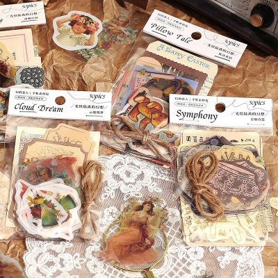 30Pcs Pack Vintage Manor Scrapbooking Accessories Stickers Aesthetic Notebook Diary Junk Hand Account School Stationery Supplies