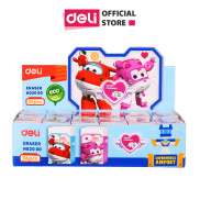 Gôm Tẩy Deli - Super Wings - Đỏ Hồng - Combo 3 chiếc màu ngẫu nhiên