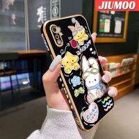 เคส JIUMOO สำหรับ Realme 3 Pro 3i X Lite เคสการ์ตูนกระต่ายน่ารักแฟชันสุดสร้างสรรค์เคสโทรศัพท์ชุบหรูหราดีไซน์ใหม่รูปแบบขอบกันกระแทกคลุมทั้งหมดป้องกันเลนส์กล้องเคสนิ่ม