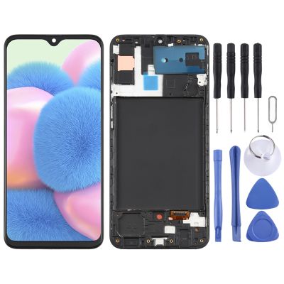 【On Sale】 Super AMOLED วัสดุหน้าจอ LCD และ Digitizer Full Assembly พร้อมกรอบสำหรับ Samsung Galaxy A30s