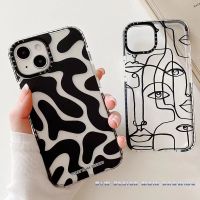 Casetify เคสโทรศัพท์มือถือแบบนิ่ม ลายเส้นศิลปะ สําหรับ iPhone14 13 12 Pro Max 11 Pro Max