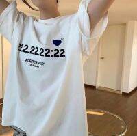 ADER ERROR Korean summer 222 love embroidery limited commemorative short-sleeved T-shirt men and women couples high-quality tops