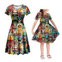 【hot】 Noisydesigns Russian Matryoshka Luxury Mom And Daughter Short Parent-Child Outfits