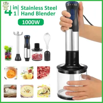 MIUI Hand Immersion Blender 1000W Powerful 4-in-1,Stainless Steel