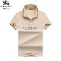 BURBERRYS เสื้อโปโลผู้ชายของแท้ยี่ห้อดั้งเดิมเสื้อผ้าฝ้ายแขนสั้นลำลองพิมพ์ลายต่อต้านการหดตัวเสื้อโปโลคุณภาพสูงสำหรับผู้ชาย M-3XL เสื้อยืดฤดูร้อน