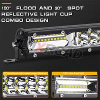 7นิ้ว LED Light Bar Off Road 4X4 Barra LED Dual Row Slim LED Bar ขับรถโคมไฟทำงานหมอกสำหรับรถบรรทุก A 12V 24V