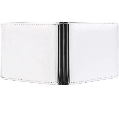 （Layor wallet）กระเป๋าสตางค์แบบระเหิดสีขาว2ชิ้นสำหรับความจุเยอะของผู้ชายกระเป๋าสตางค์หนังสองพับเป็นเงินสด