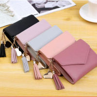 Wallet Short Womens Mini Tassel Pendant Wallet Card Holder Fresh Pink Coin Purse Card Holder Multi-functional Wallets