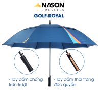 Ô dù Golf cao cấp 2 tầng NASON UMBRELLA ROYAL- Tay cầm thời trang - Chống lật trong gió to- Tán rộng 30 inch chống UV. thumbnail