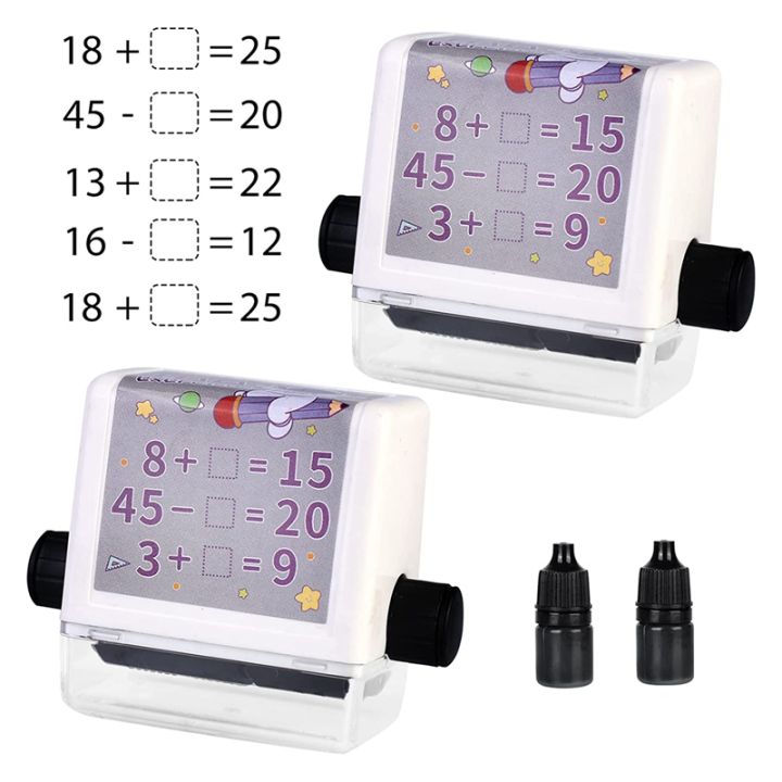 2-pack-math-teaching-roller-stamp-math-practice-stamps-math-stamp-roller-rolling-seal-of-mathematical-arithmetic-addition-and-subtraction-within-100