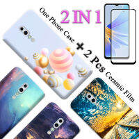 เคสใส่โทรศัพท์น่ารัก OPPO Reno 2อิน1พร้อมจอเซรามิกโค้งสองชิ้น