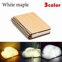 5V USB Portable 5 Colors 3D Creative LED Book Night Light Wooden Rechargeable Magnetic Foldable Table Lamp for Home Decoration