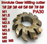 【LZ】 M1 M1.25 M1.5 M1.75 M2 M2.5 M3 M3.5 M4 M5 M6 M8 PA30 HSS Involute Gear Milling cutter Free shipping